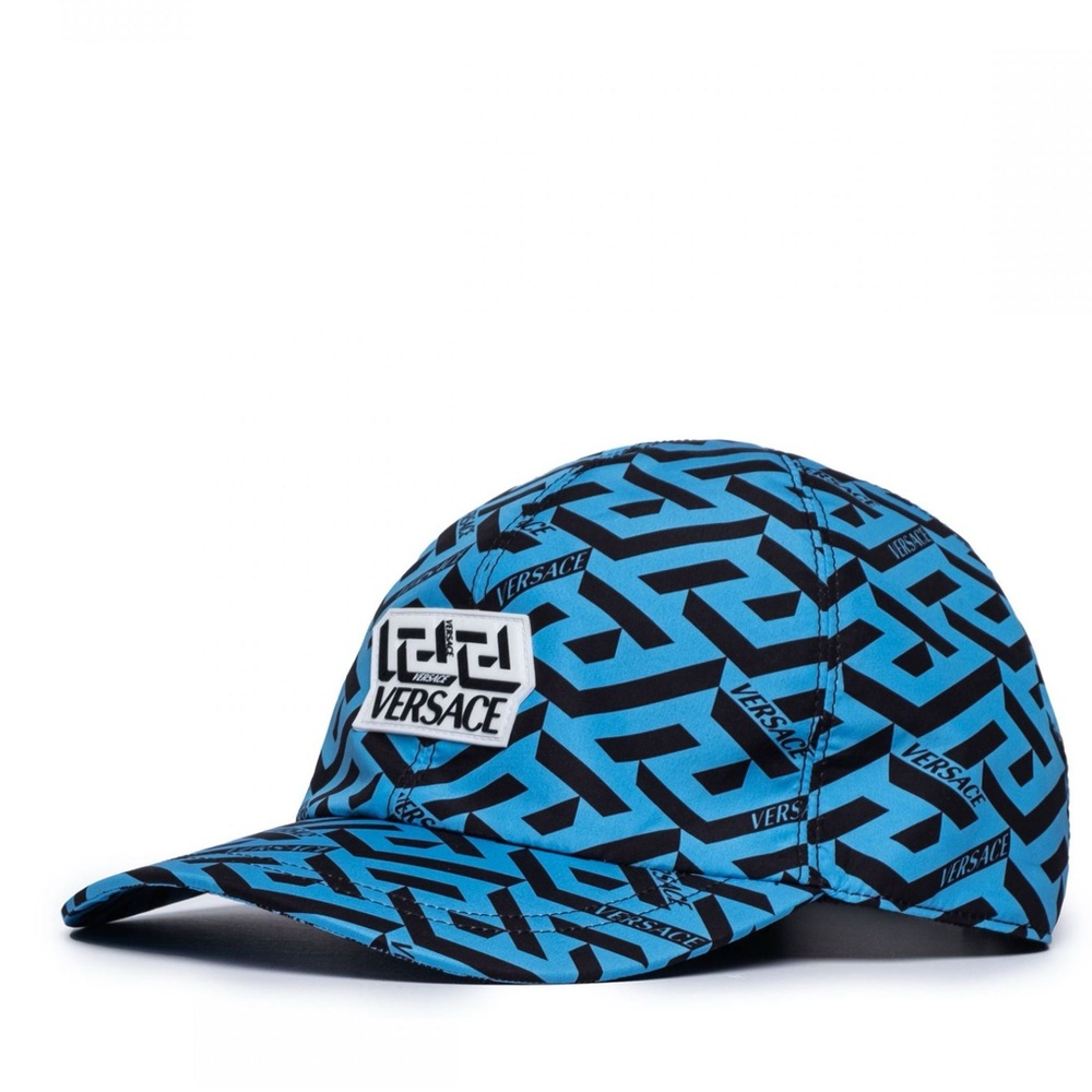 Versace Geometric Blue and Black Cap